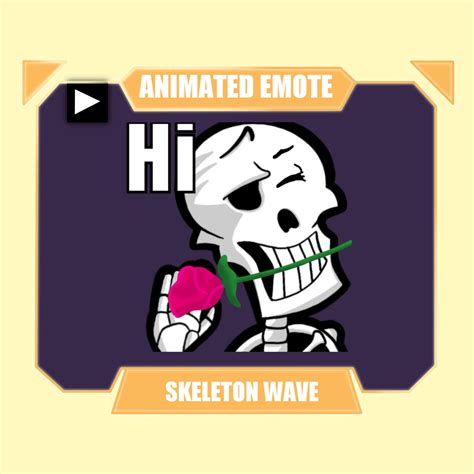 Animated Skeleton Waving Emote Twitch Emote Discord Emote Youtube Emote