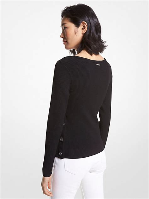 Ribbed Stretch Knit Sweater Michael Kors