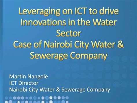 Pdf Martin Nangole Ict Director Nairobi City Water And Sewerage