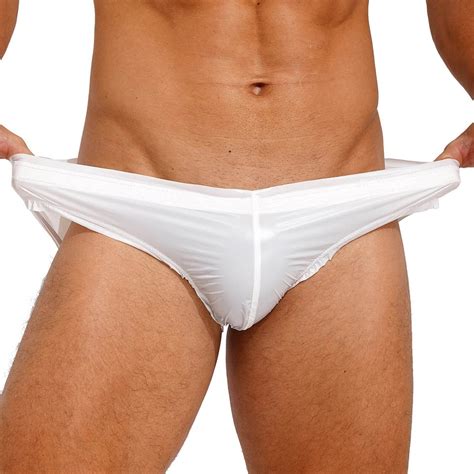 Men S Shiny Bikini Swimwear Low Rise Elastic Briefs Bulge Pouch Underwear Trunks Ebay