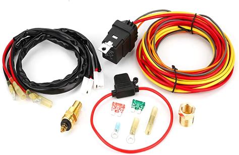 Electric Cooling Fan Wire Harness Kit 185 Degree On 165 Thermostat Switch 4050 Amp