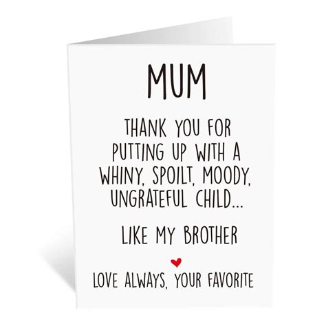 1 Pc Funny Birthday Card For Mom Humorous Mom Birthday Greeting Card Mom Card Mum Ts