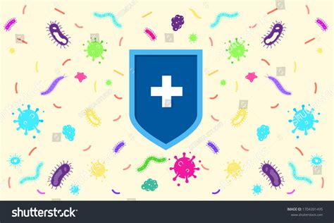 Immune System Concept Hygienic Medical Blue Stock Vector Royalty Free