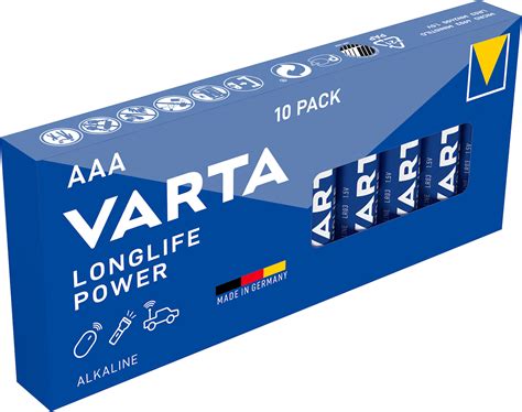 Varta AAA Micro Longlife Power LR03 Batterien 10er Box Ttt48 De