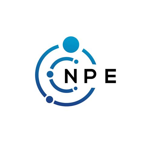 Diseño De Logotipo De Tecnología De Letra Npe Sobre Fondo Blanco Npe