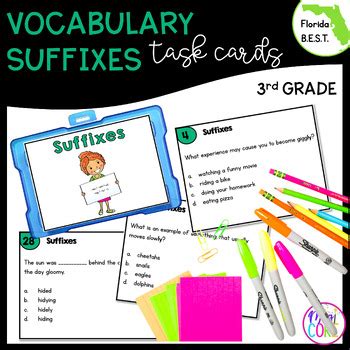 Vocabulary Suffixes Task Cards Rd Grade Fl Best Ela V Morphology