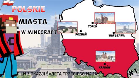 POLSKIE MIASTA w Minecraft Warszawa Kraków Poznań Toruń YouTube