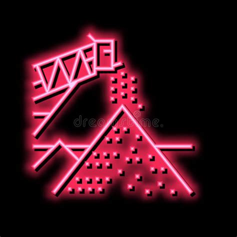 Loading Stone Machine Tower Neon Glow Icon Illustration Stock Vector