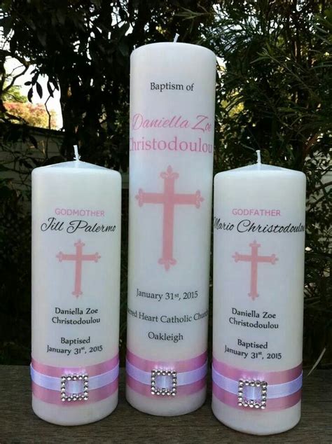 Baptism And Godparent Candles Personalized Candles Candles Baptism Candle