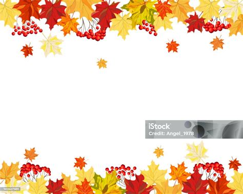 Autumn Leaves Border Stock Illustration Download Image Now Abstract