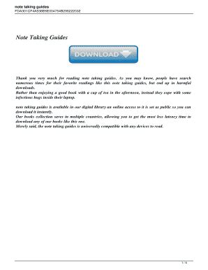 Fillable Online Note Taking Guides Note Taking Guides Fax Email Print