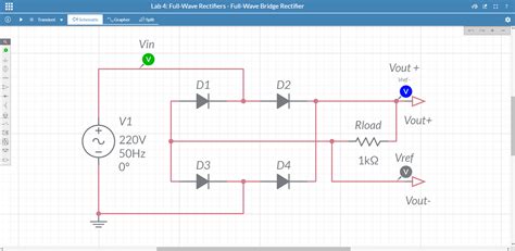 Full Wave Rectifier Circuit Diagram In Multisim Circuit Diagram