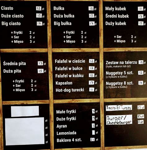 Menu At EL TURCO KEBAB Restaurant Bielsko Biala