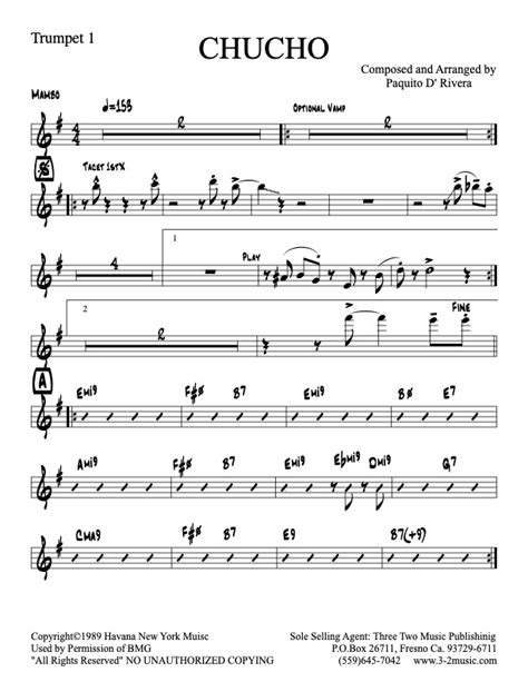 Chucho Latin Jazz Printed Sheet Music Music