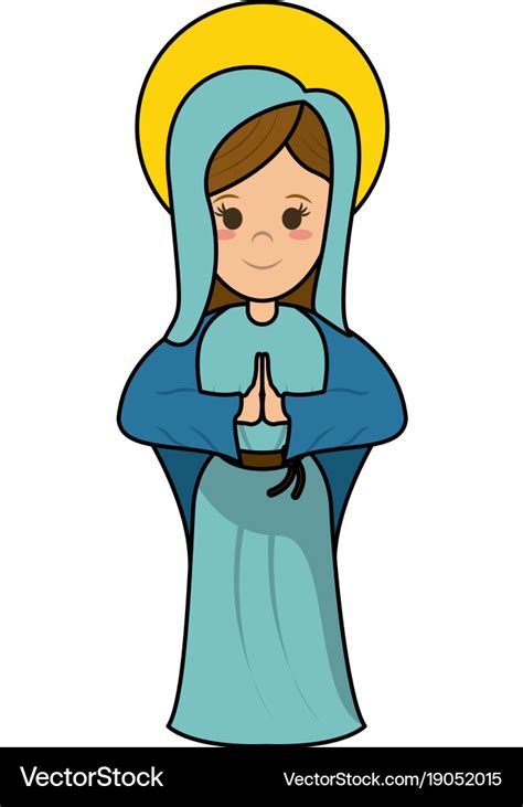 Virgin Mary Cartoon Royalty Free Vector Image Vectorstock