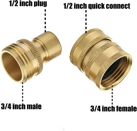 2pcs Garden Hose Quick Connector Set Garden Hose Connector Standard 3 4