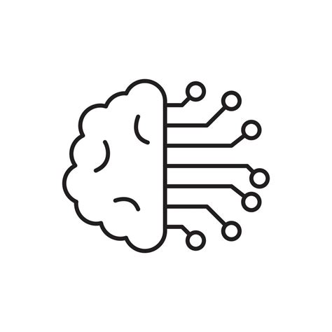 Intelligence Brain Icon Vector Artificial Intelligence On White