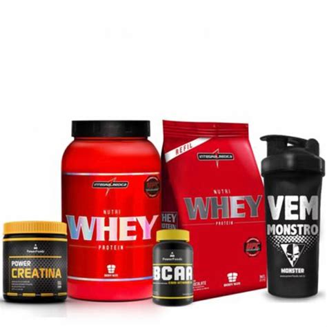 Combo Nutri Whey Pote 907g Refil 907g Power Bcaa 120 Caps Power