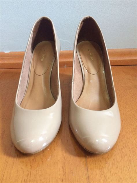 Scarpin Nude De Verniz Sapato Feminino Prego Usado 14105754 Enjoei