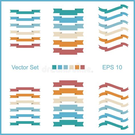 Sistema De Las Cintas Del Vector Para Poner Letras En Estilo Retro