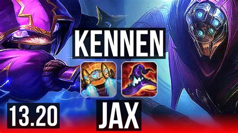 Kennen Vs Jax Top 6 Solo Kills 1 5m Mastery 500 Games Euw