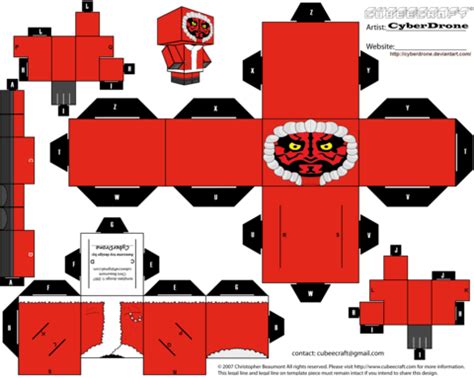 Santa Darth Maul Paper Toy Free Printable Papercraft Templates