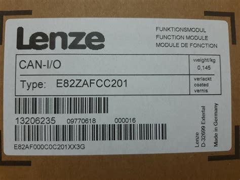 Lenze Can Io Module Type E82zafcc201 Brand New Ebay