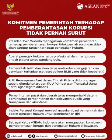 Sekretariat Kabinet Republik Indonesia Komitmen Pemerintah Terhadap