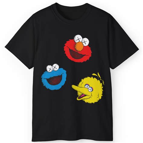 Rare Kaws Sesame Street Shirt Big Bird Elmo Grover Tokopyramid