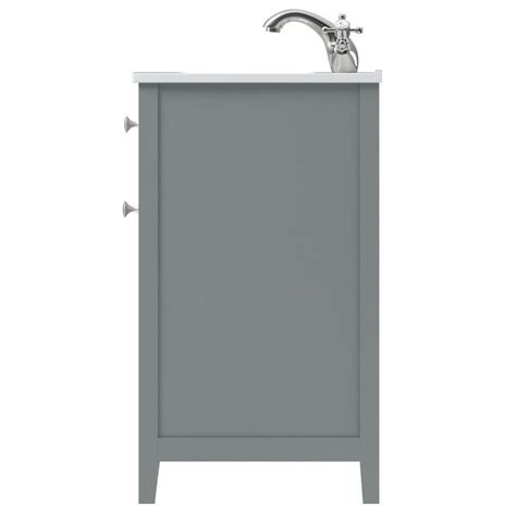 The Bath Co Camberley Satin Grey Floorstanding Double Vanity Unit And