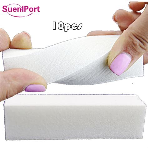 Sune l Port Nail Buffer 10pcs Nail Art Manicure Pedicure White Nail Buffers File Sanding Sponge ...