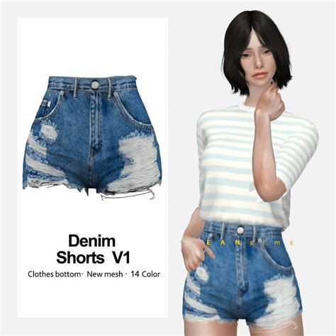 Sims Denim Shorts V Sims Mods Clothes Sims Clothing Female