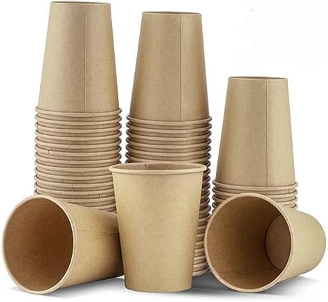 100 Kraft Vasos Desechables 360 ml de Doble Pared de Café Para Llevar