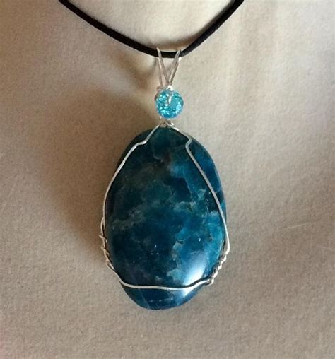 Blue Apatite Crystal Pendant Necklace