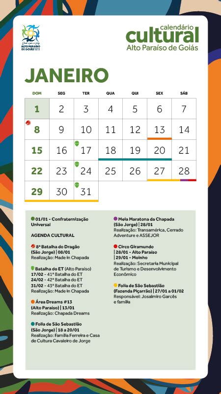 Calendário cultural de Alto Paraíso de Goiás GO