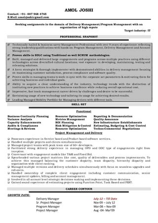 New Resume Amol Joshi Delivery Management PDF