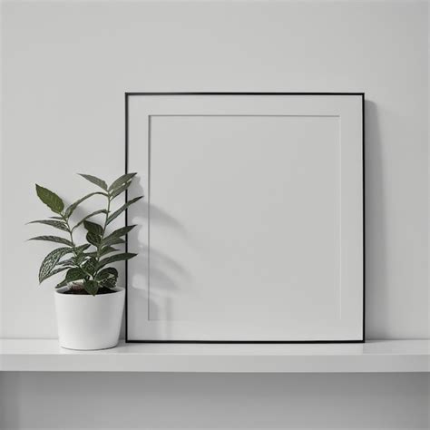 Premium AI Image Two Potted Plants In Front Of A Blank Picture Frame