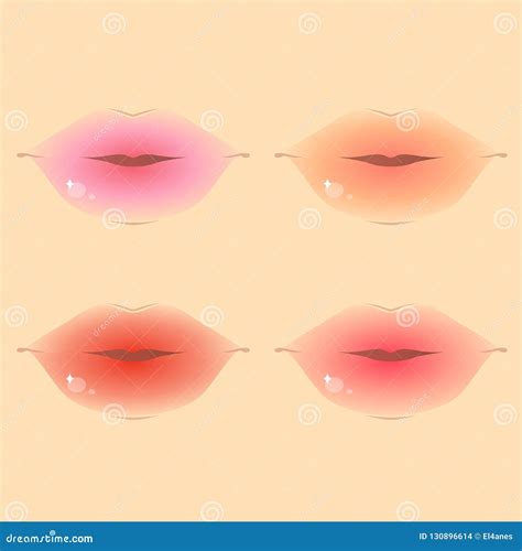 Ombre lips set stock vector. Illustration of collection - 130896614