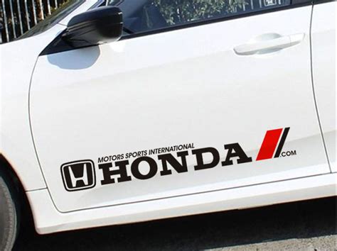 tonghuangd 2PCS Car For Honda Racing Development Sticker Decals Black ...