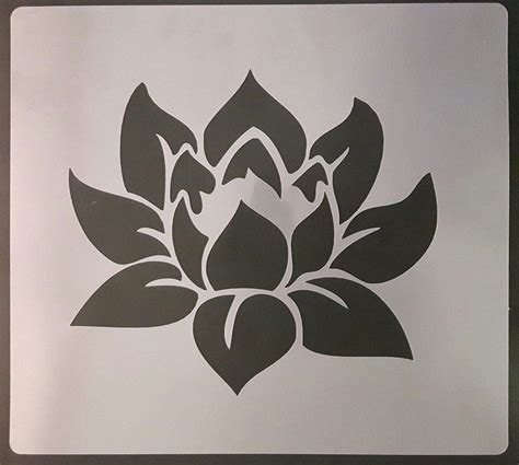 2 X Lotus Flower Wall Art Decal Stencils Choose Height 3 8 Ebay