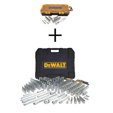 DEWALT 1 4 In Drive SAE And Metric Ratchet And Socket Set 25 Piece