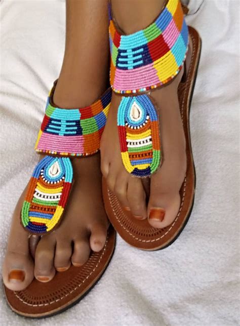 On Sale Maasai Sandal African Beaded Sandal Kenyan Etsy