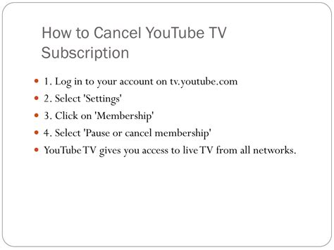 PPT Cancel YouTube TV Subscription PowerPoint Presentation Free