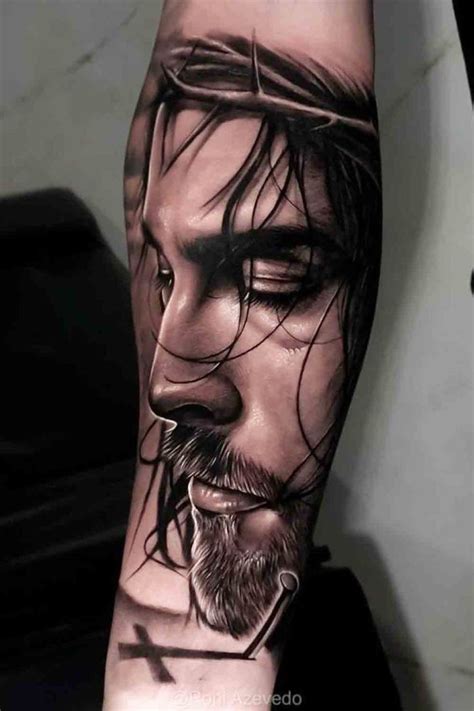 Tatuagem Religiosa De Jesus No Antebraco 1 Jesus Tatoo Jesus Tattoo