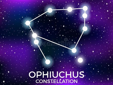 Constela O De Ophiuchus Ilustra O Do Vetor Os Nomes De Estrelas