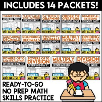 5th Grade Math Review Worksheets NBT And OA Bundle By Shelly Rees