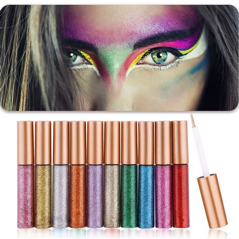 10 Farbe Liquid Lidschatten Schimmer Liquid Eyeliner Eyeliner Glitzer