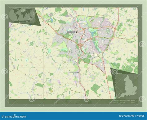 Redditch England Great Britain Osm Labelled Points Of Citie Stock Illustration