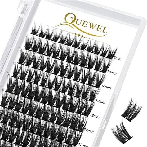 QUEWEL Lash Clusters 72 Pcs Wide Stem Cluster Lashes MIX8 16mm