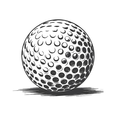 Premium Vector Golf Ball Monochrome Ink Sketch Vector Drawing